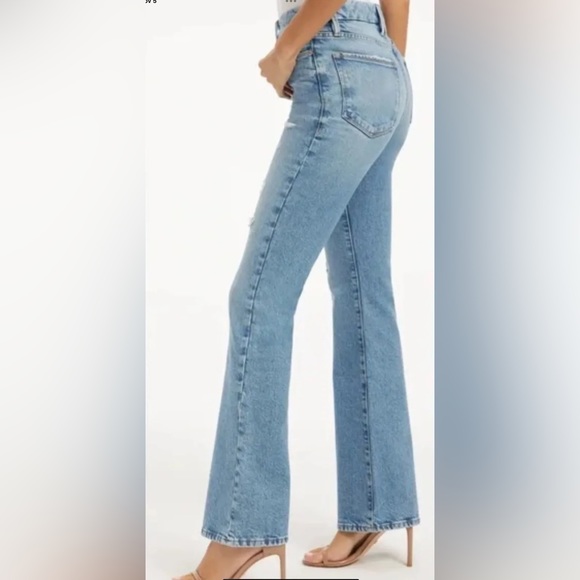 Good American Women’s Classic Bootcut Jeans High Rise Denim Indigo Med Wash Sz 8 - Picture 2 of 8